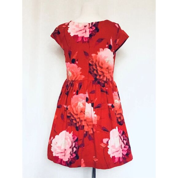 GapKIDS GAP Girls 10 Red Floral Print Dress - Picture 3 of 4
